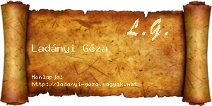 Ladányi Géza névjegykártya