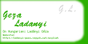 geza ladanyi business card