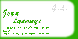 geza ladanyi business card